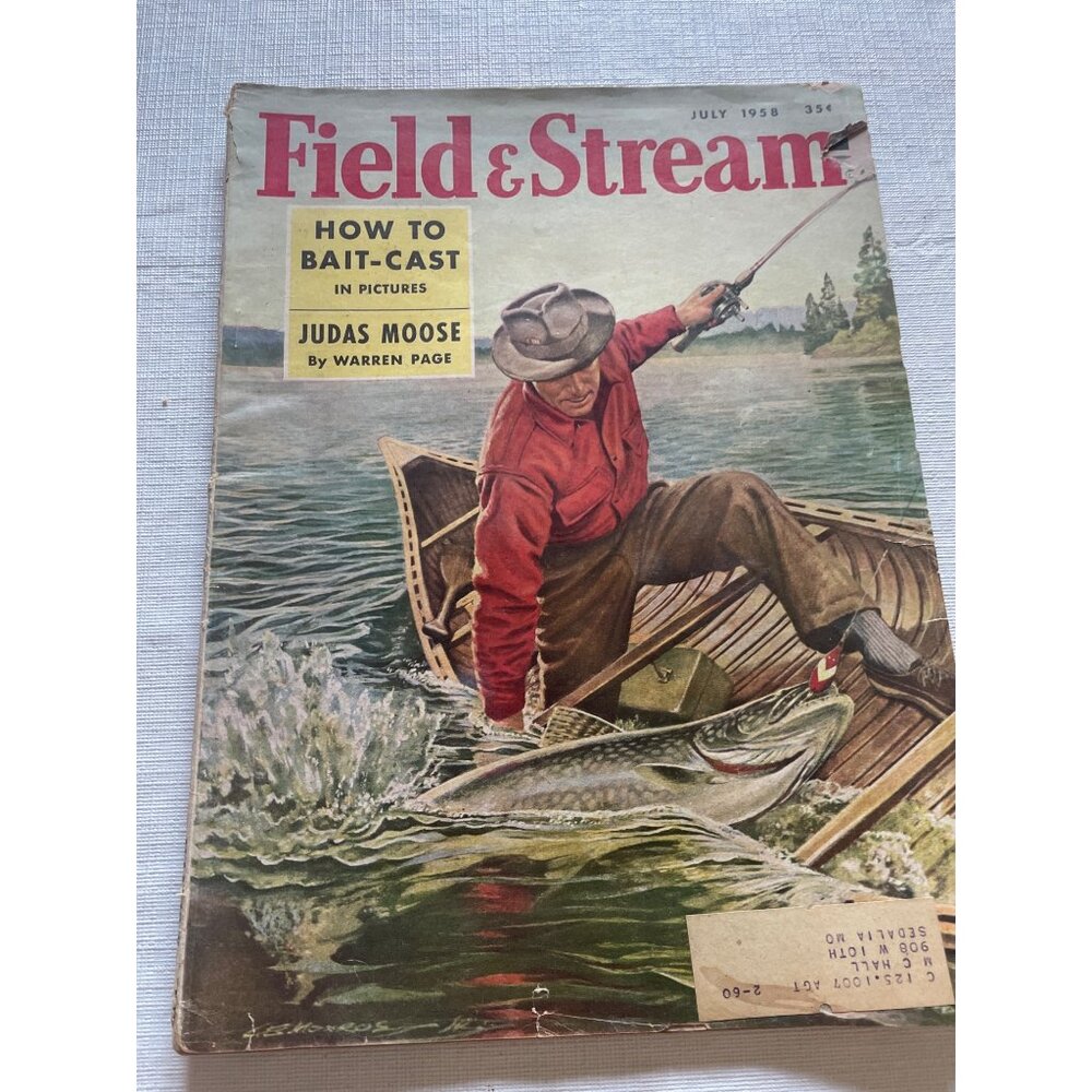 Vintage Field & Stream Magazine July 1958 Edition Fishing & Outdoors Bob Kuhn